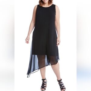 NWT Karen Kane Asymmetrical Overlay Shift Dress Size 0X